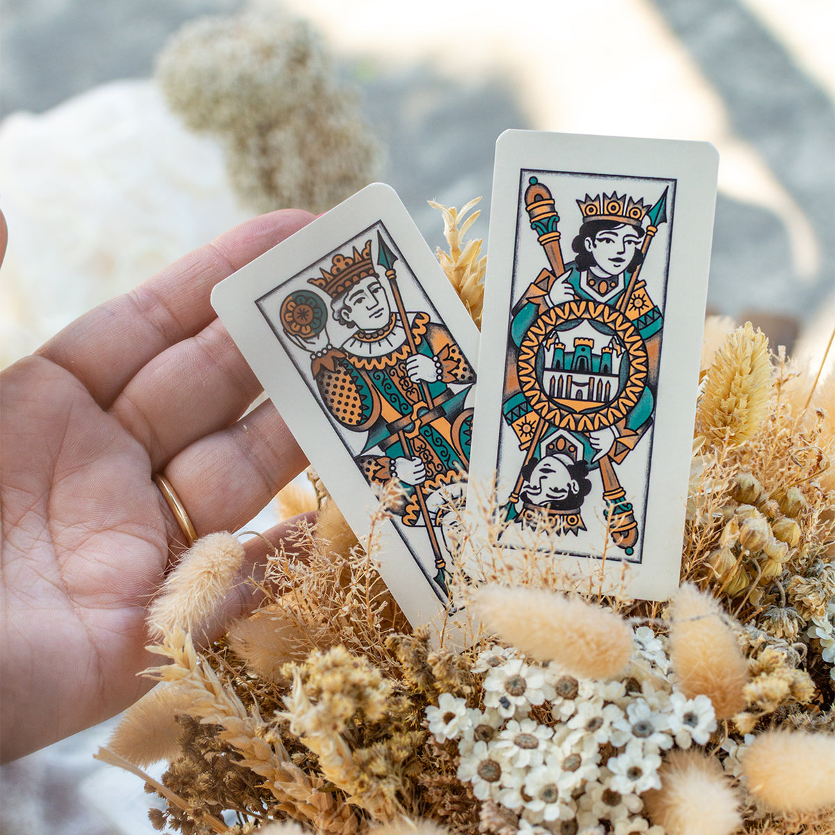 Carte trevisane illustrate a mano, con le figure personalizzate